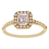 Lady Engagement Ring CZ 14k Yellow Gold [R099-108]