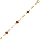 Red Resin Plain Beads Child Bracelet 6"+0.5" Extension 14k Yellow Gold [B063-202]