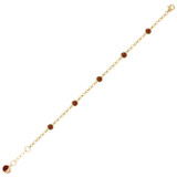 Red Resin Plain Beads Child Bracelet 6"+0.5" Extension 14k Yellow Gold [B063-202]