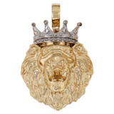 King Lion Pendant 28mm 14k Yellow Gold [P052-105]