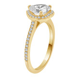 Heart Shape Halo Lady Ring CZ Yellow Gold 14k [R093-032]