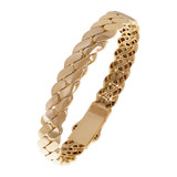 Hollow Miami Cuban Link Design Lady Bangle 10mm Yellow Gold 14k [O016-017]