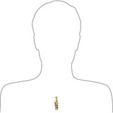 San Judas Jude Figure Pendant Mixed Color CZ 16.5mm Yellow Gold 14k [P023-063]