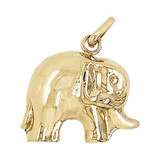 Elephant Puffed Hollow Pendant Yellow Gold 14k [P010-012]