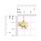 Elephant Puffed Hollow Pendant Yellow Gold 14k [P010-013]