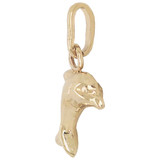 Small Dolphin Hollow Puffed Pendant Yellow Gold 14k [P010-017]