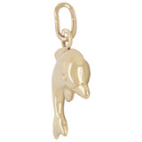 Dolphin Hollow Puffed Pendant Yellow Gold 14k [P010-018]