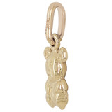 Teddy Bear Mini Size Hollow Puffed Pendant Yellow Gold 14k [P010-021]