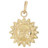 Small Sun Hollow Puff Pendant 16mm 14k Yellow Gold [P011-019]