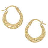Tapered Hollow Tube Small Classic Hoop Earring Yellow Gold 14k [E080-035]