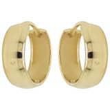 Classic Hoop Huggies Earring 13mm Polished Yellow Gold 14k [E004-021]