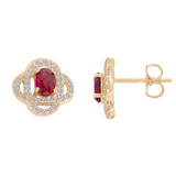 Love Knot Push Back Stud Earring Red Yellow Gold 14k [E001-103]