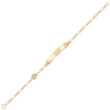 Saint Jude Judas Figaro Link ID Kid Bracelet Yellow Gold 14k [B051-100]