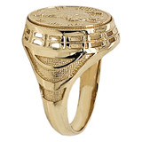 San Judas Jude Oval Ring Yellow Gold 14k [R144-029]