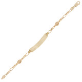 Figaro Link Lady ID Bracelet Miraculous Mary Milagrosa Virgen Medals Yellow Gold 14k [B004-101]