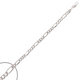 FIGARO SOLID White Gold Link Chains 14k All Gauges [CFigSWG14]