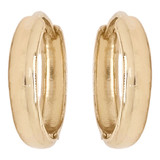Classic Hoop Huggies Earring 3mm Wide 15mm Diameter Polished Yellow Gold 14k [E004-024]