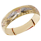 Adjustable Lady Bangles Diacut 12mm Wide Tricolor Gold 14k [O019-008]