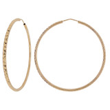 DiaCut 2.5mm Hollow Tube Hoop Earring Yellow Gold 14k 4 Sizes [E062-011_014]