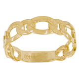 One Plus One Links Band Laby Ring Yellow Gold 14k USA [R147-036]