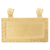 Greek Key Frame Name ID Plate Pendant 2 Sizes USA [P053-200_201] 