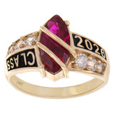 Lady Marquise Graduation Ring Various CZ Colors Yellow Gold 14k [R152-200_212]