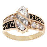 Lady Marquise Graduation Ring Various CZ Colors Yellow Gold 14k [R152-200_212]