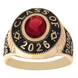 Men Oval Graduation Ring Various CZ Colors Yellow Gold 14k [R152-250_262]