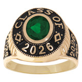 Men Oval Graduation Ring Various CZ Colors Yellow Gold 14k [R152-250_262]