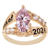 Lady Marquise Graduation Ring Various CZ Colors Yellow Gold 14k [R152-300_312]