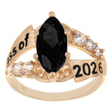 Lady Marquise Graduation Ring Various CZ Colors Yellow Gold 14k [R152-300_312]