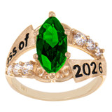 Lady Marquise Graduation Ring Various CZ Colors Yellow Gold 14k [R152-300_312]