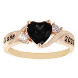 Lady Heart Graduation Ring Various CZ Colors Yellow Gold 14k [R152-320_332]