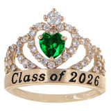 Lady Crown Graduation Ring Various CZ Colors Yellow Gold 14k [R152-340_352]