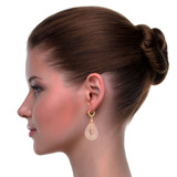 Fancy Mesh Netting Dangling Earring Yellow Rose Gold 14k [E001-021]