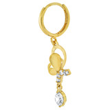 Abstract Dangling Earring Cubic Zirconia Yellow Gold 14k [E001-025]