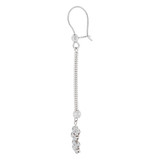 Classic Earring Wire Clasp Cubic Zirconia White Gold 14k [E004-052]