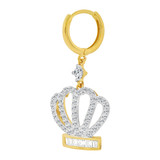 Seashell Crown Tiara Earring Cubic Zirconia Yellow Gold 14k [E005-021]