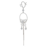 Fancy Large Butterfly Earring Cubic Zirconia White Gold 14k [E005-054]