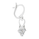 Heart Earring Cubic Zirconia White Gold 14k [E005-060]