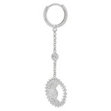 Fancy Abstract  Earring Cubic Zirconia White Gold 14k [E006-060]