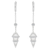 Fancy Abstract Earring Cubic Zirconia White Gold 14k [E007-052]