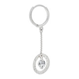 Circular Earring Cubic Zirconia White Gold 14k [E007-076]