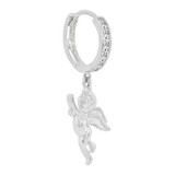 Angel Earring Cubic Zirconia White Gold 14k [E008-052]