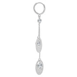 Dangling Drop Oval Diacut Cubic Zirconia Earring White Gold 14k [E010-066]