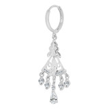 Mini Chandelier Dangling Drop Earring Cubic Zirconia White Gold 14k [E010-080]