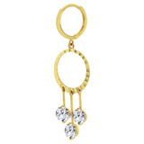 Circle Drop Earring Cubic Zirconia Yellow Gold 14k [E011-007]