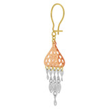 Fancy Chandelier Design Dangling Drop Earring Diacut Tricolor Gold 14k [E015-033]