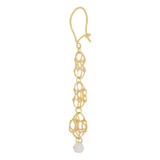 Fancy Design Dangling Drop Earring Cubic Zirconia Yellow Gold 14k [E015-034]