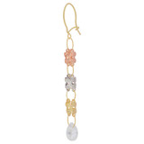 Fancy Design Dangling Drop Earring Cubic Zirconia Tricolor Gold 14k [E015-035]